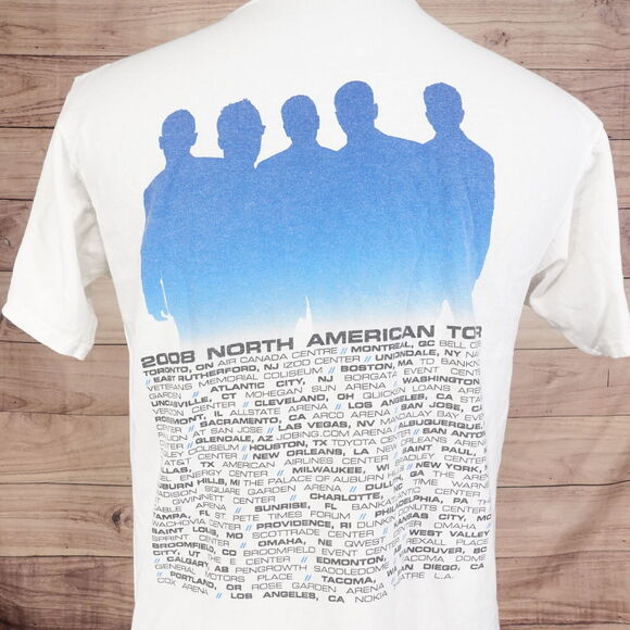 VINTAGE NEW KIDS ON THE BLOCK 2008 NORTH AMERICAN TOUR T-SHIRT SZ M ANVIL - Picture 6 of 10